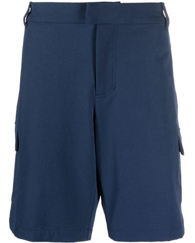 EA7 Jersey Cotton Cargo Shorts - Blue