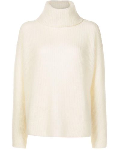 BOSS Roll-neck Chunky Sweater - White