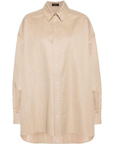 Wardrobe NYC Drill Shirt Gabardine Mini-jurk - Naturel