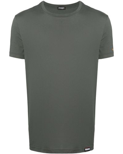 DSquared² T-shirt en coton à patch logo - Gris