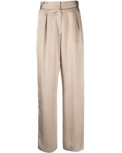 Dusan Cropped Silk Palazzo Trousers - Natural