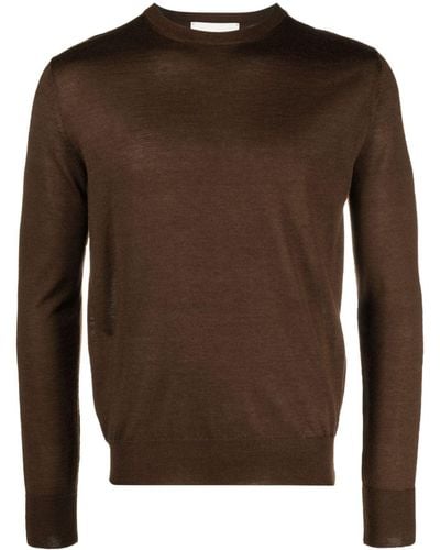 Ballantyne Crew-neck Fine-knit Sweater - Brown