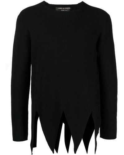 Comme des Garçons Ribbed-knit Asymmetric Sweater - Black