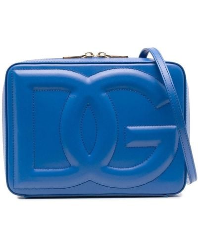 Dolce & Gabbana エンボスロゴ ショルダーバッグ - ブルー