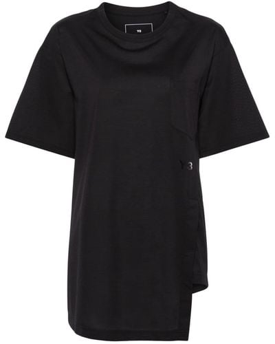 Y-3 X Adidas Asymmetrisch T-shirt - Zwart