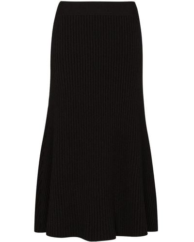 Bottega Veneta Ribbed-knit Midi Skirt - Black