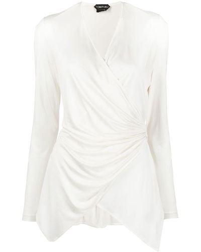 Tom Ford Long-sleeve Stretch Blouse - White