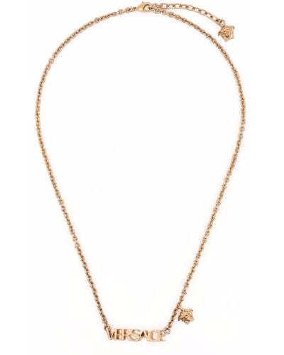 Versace Logo-plaque Necklace - Metallic