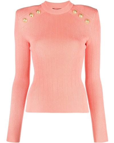 Balmain 6-buttons Knit Sweater - Pink