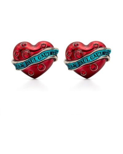 Jean Paul Gaultier The Big Heart Earrings - Red