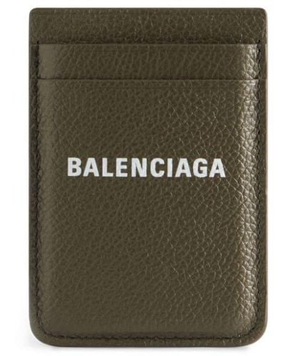 Balenciaga Logo-lettering Leather Cardholder - Green