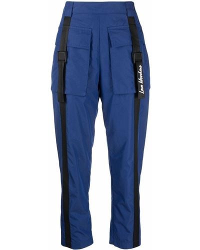 Love Moschino Cropped Cargo Trousers - Blue