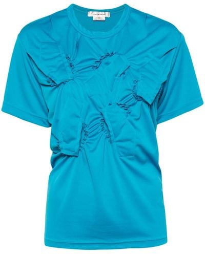 Comme des Garçons Ruched-detail T-shirt - ブルー