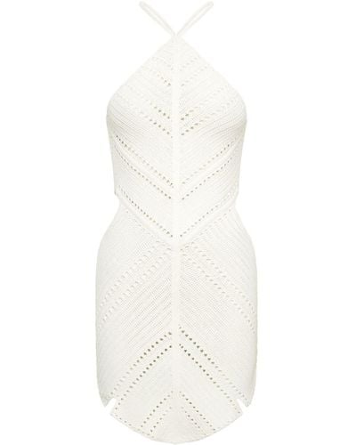 Dion Lee Leaf Crochet Mini Dress - White