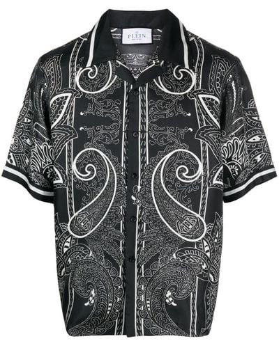 Philipp Plein Overhemd Met Paisley-print - Zwart