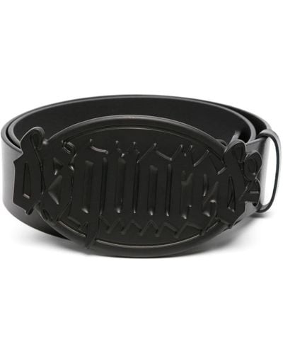 DSquared² Cinturón Gothic con hebilla del logo - Negro