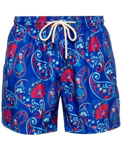 Peninsula Casablanca Paisley-print Swim Shorts - Blue