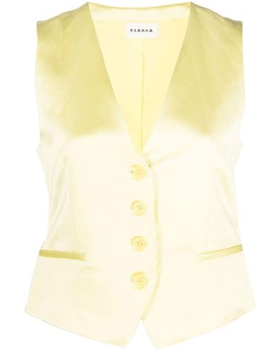 P.A.R.O.S.H. V-neck Waistcoat - Yellow
