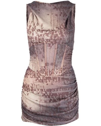 MISBHV Mini-jurk Met Print - Bruin