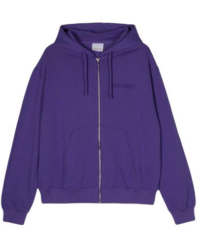 Bluemarble Embroidered-logo Zip-up Hoodie - Purple