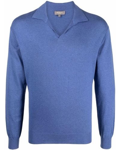 N.Peal Cashmere Polo Neck Jumper - Blue