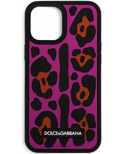 Dolce & Gabbana Iphone 12 Pro Max Hoesje Met Luipaardprint - Paars