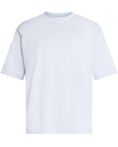 Lacoste Light Blue Organic Cotton T-shirt - White