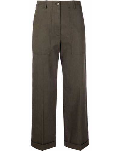 Moncler Straight-leg Cropped Chino Trousers - Grey