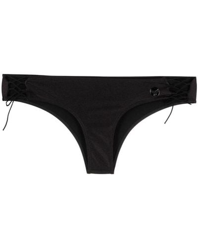 Leslie Amon Slip bikini con applicazione - Nero