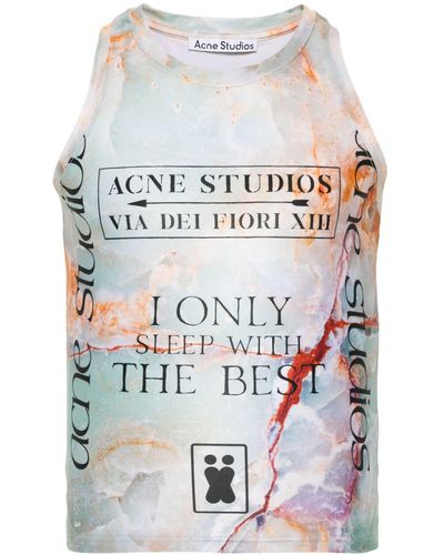 Acne Studios Marble Artwork-print Tank Top - White