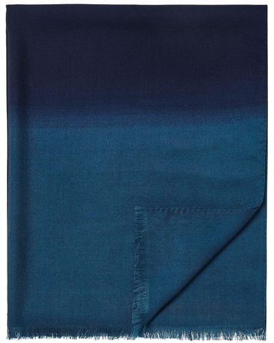 Zegna グラデーション スカーフ - ブルー