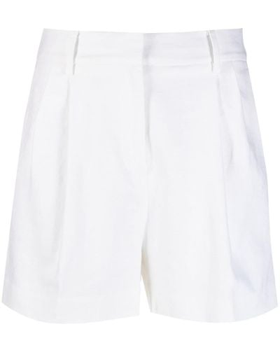 MICHAEL Michael Kors High-waist Linen-blend Shorts - White