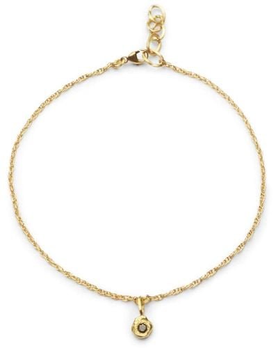 Elhanati 18kt yellow gold Solitarie diamond ankle bracelet - Métallisé
