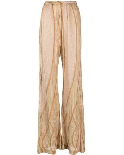 Forte Forte Forte_forte Lurex Jacquard Jersey Flared Trousers - Natural
