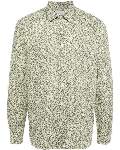 Paul Smith Floral-print Organic Cotton Shirt - Green