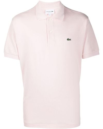 Lacoste Poloshirt Met Geborduurd Logo - Roze