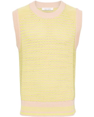 Wales Bonner Unity Striped Crochet-knit Vest - Yellow