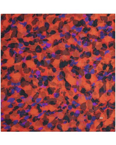 Saint Laurent Sjaal Met Abstracte Print - Rood