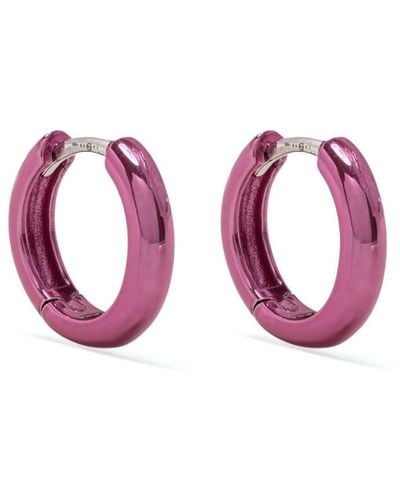 Eshvi Electric-tone Hoop Earrings - Pink