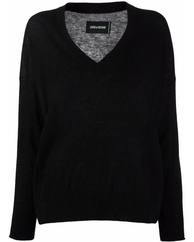 Zadig & Voltaire Friday V-neck Cashmere Sweater - Black