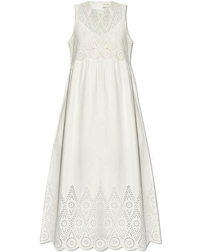 Posse Louisa Broderie-anglaise Maxi Dress - White