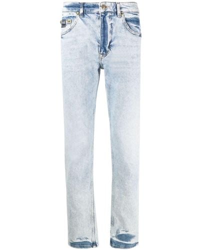 Versace Mid Waist Straight Jeans - Blauw