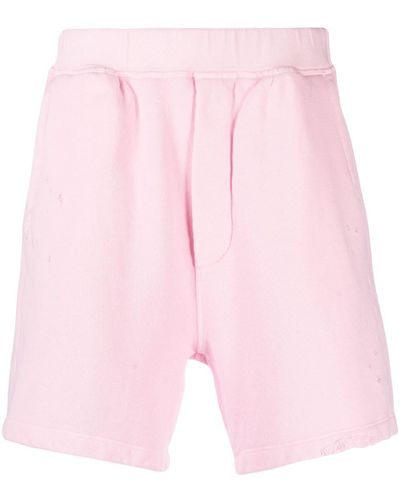 DSquared² Distressed-effect Track Shorts - Pink