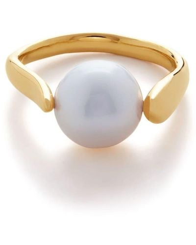 Monica Vinader Nura Pearl-detail Ring - Metallic