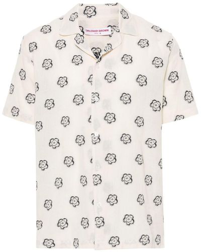 Orlebar Brown Camisa Marne con bordado floral - Neutro