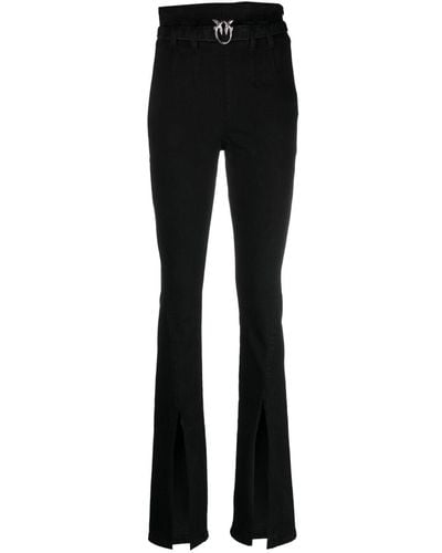Pinko Slit-detail Belted Jeans - Black