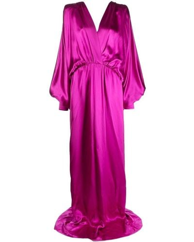Gucci Draped Silk-blend Satin Gown Dress - Pink