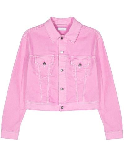 Rabanne Jeansjacke aus Velours - Pink