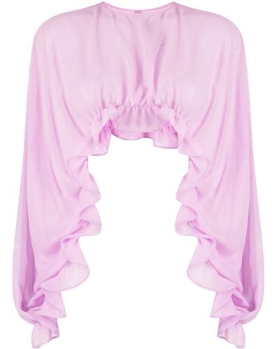 Pinko Semi-transparente Bluse mit Rüschen - Pink