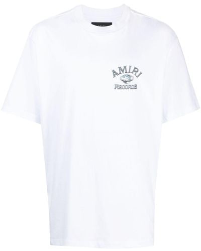 Amiri T-shirt en coton à imprimé Global Records - Blanc